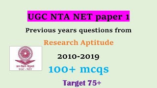 UGC NET Paper 1 Research Aptitude mcqs from 20102019 with Answers  Useful for NETSET exams 2021 [upl. by Raine537]