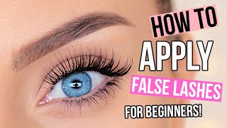 How To Apply False Eyelashes For Beginners [upl. by Zeni223]