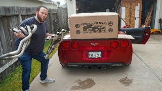 The BEST SOUNDING C6 Corvette Z06 Exhaust Long Tube American Racing Headers Install [upl. by Aivart]