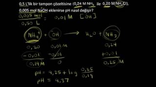 Tampon Çözeltilerin pH Hesaplamaları Kimya [upl. by Abagail]