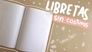 Haz una libreta SIN COSTURAS  ideal para bullet journal  reciclada ✨ [upl. by Lilac]