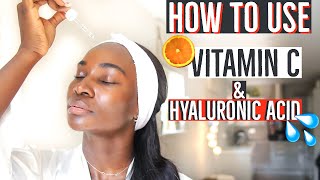 HOW TO USE HYALURONIC ACID AND VITAMIN C TOGETHER  SKIN CARE ROUTINE [upl. by Ilaire972]