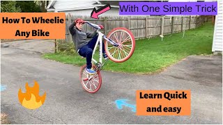 How To Wheelie Any Bike Step By Step [upl. by Anihsat847]