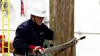 Lineman Training Climbing Techniques for a Beginning Student [upl. by Nottirb129]