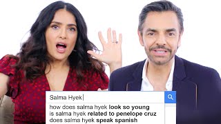 Salma Hayek amp Eugenio Derbez Answer the Webs Most Searched Questions  WIRED [upl. by Ikkin]