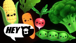 Hey Bear Sensory  Funky Veggies  Fun Dance Animation with Music Baby Sensory [upl. by Anoif796]