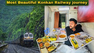 Duronto Express First Class COUPE Food Review  Monsoon Special Train Journey  Konkan Railway [upl. by Gaspard]