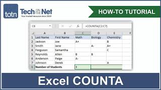 How to use the COUNTA function in Excel [upl. by Glick933]