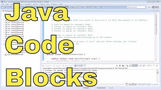 17z  Learn Java Code Blocks  Exercise 3 [upl. by Vijnas]