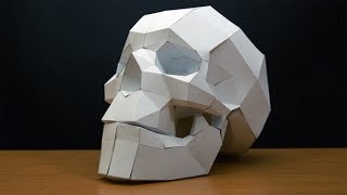 Papercraft Skull Timelapse [upl. by Yelnek]