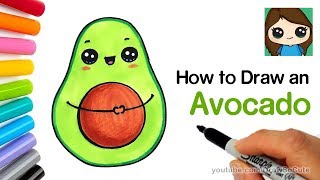 How to Draw an Avocado Cute and Easy [upl. by Darach447]