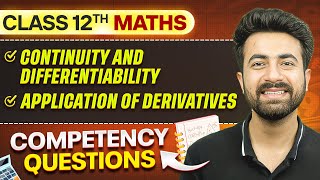 Continuity Differentiability amp Application Of DerivativesCompetency Based Questions ⚡  Class 12 [upl. by Aihsatan]