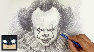 How To Draw Pennywise  YouTube Studio Sketch Tutorial [upl. by Khalsa]