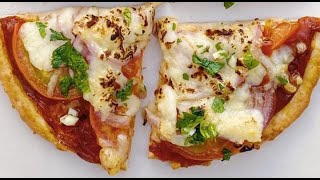 Pizza Casera Sin levadura en 5 minutos con 4 ingredientes [upl. by Lorianna]