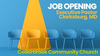 Executive Pastor Job Opening  Clarksburg MD chemistrystaffing churchjobs [upl. by Barren]