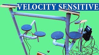 How to make a velocity sensitive electronic drum kit DIY HOMEMADE ARDUINO [upl. by Chaudoin]