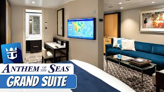 Anthem of the Seas  1BR Grand Suite Tour amp Review 4K  Royal Caribbean [upl. by Yaner]