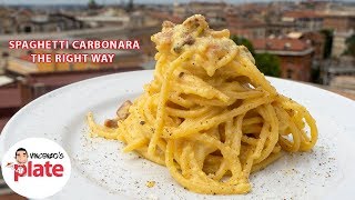 How to Make SPAGHETTI CARBONARA Approved by Romans [upl. by Ralyks]