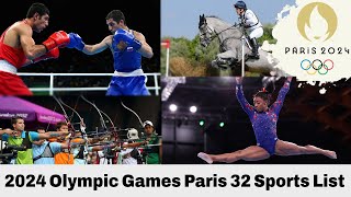 Paris 2024 Summer Olympics all 32 sports lists [upl. by Alimrahs]