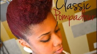 Updo Natural Hair Tutorial Classic Pompadour [upl. by Enitsirc]