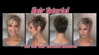 Pixie Hair Tutorial Cut Changes to Help With a Cowlick  Hair Color Questions Answered [upl. by Rawdin422]