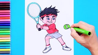 How to draw a tennis player [upl. by Anastos]