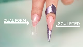 Dual Forms vs Sculpted Acrylic Nails [upl. by Quillon]