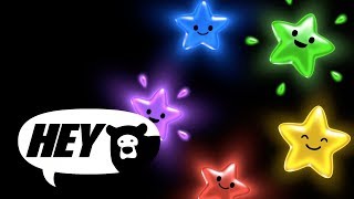 Hey Bear Sensory  Rainbow Stars Relaxing sleep video  lullaby music Baby Sensory [upl. by Whitebook]