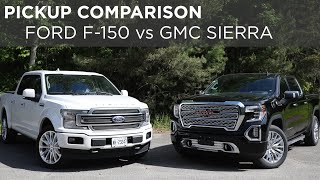 2019 Ford F150 Limited vs 2019 GMC Sierra Denali  Pickup Comparison  Drivingca [upl. by Reisman586]