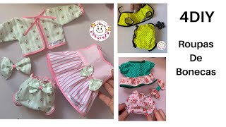 Como fazer ROUPAS de BONECAS  MOLDE  Diy  Risoleta [upl. by Ayatan]