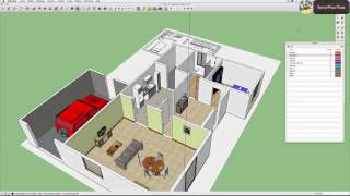 09  création appartement partie 1  Sketchup apprendre [upl. by Issi822]