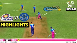 MI vs RR highlights IPL 42nd Match wcc3 gameplay [upl. by Dedrick]