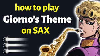 Giornos Theme Sax Tutorial  Saxplained [upl. by Mendelson501]