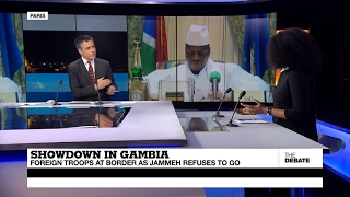 Showdown in Gambia Foreign troops at border as Jammeh refuses to go part 1 [upl. by Asserat]