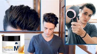 Messy Pompadour  Mens Hair Tutorial amp Hairstyle [upl. by Dow]