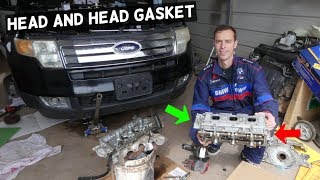 CYLINDER HEAD AND HEAD GASKET REPLACEMENT REMOVAL FORD EDGE FLEX TAURUS LINCOLN MKX MKZ MKS MKT 3 5 [upl. by Everick212]