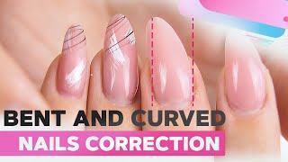 Curved Nails Correction  Nail Shape Fix  Simple Marble Nail Design [upl. by Hamburger]