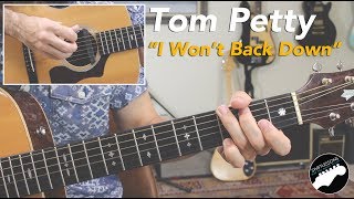 Tom Petty quotI Wont Back Downquot  Easy Rhythm amp Slide Guitar Solo Lesson [upl. by Iosep]