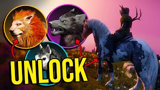 How To Unlock Mounts Horse Wolf amp Lion  New World Expansion [upl. by Ettelra]