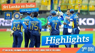 3rd ODI Highlights  Sri Lanka vs India 2021 [upl. by Farand918]