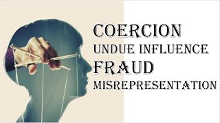 Coercion Undue Influence Fraud Misrepresentation  Indian Contract Act 1872  Law Guru [upl. by Thain715]