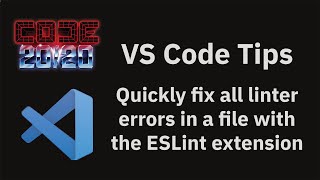 VS Code tips — Quickly fix all linter errors in a file with the ESLint extension [upl. by Alves]