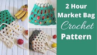 2 Hour Crochet Market Bag Easy [upl. by Meara]