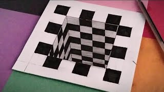 OpArt Hole to the Deep  How to Draw 3D Hole  Optical Illusion [upl. by Gianni]