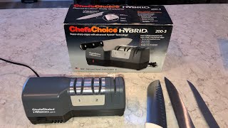 How to sharpen knives  Chefs Choice Hybrid Review [upl. by Dowell748]