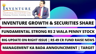 INVENTURE GROWTH AND SECURITIES LTD LATEST NEWS  INVENTURE GROWTH SHARE LATEST NEWS  RIGHT ISSUE [upl. by Asyle]