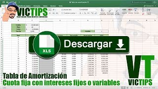 Tabla de Amortización  Interés Fijo o Variable [upl. by Adieren]