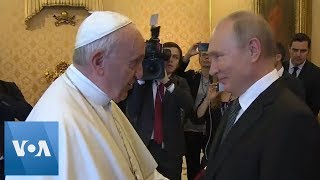 Russian President Putin Meets Pope Francis in the Vatican [upl. by Eniahpets]