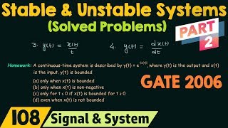 Stable and Unstable Systems Solved Problems  Part 2 [upl. by Yllim]