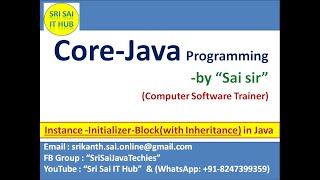 Java Instance initializer block with Inheritance  Java Inheritance  Java Constructor  382 [upl. by Knobloch330]